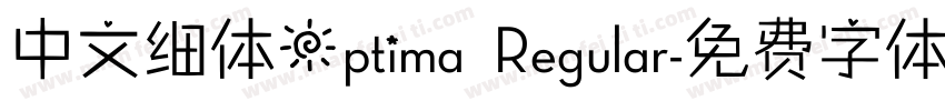 中文细体Optima Regular字体转换